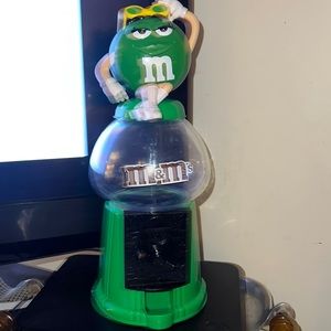 M&M-Green M&M Dispensary for Candy or Coins. Your Choice!